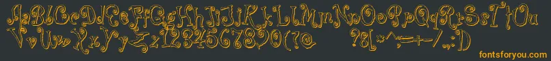 CoprsscriptShadow Font – Orange Fonts on Black Background