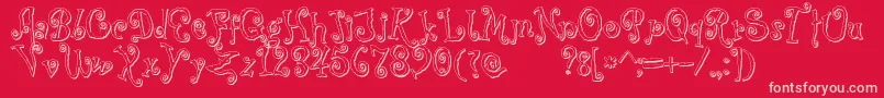 CoprsscriptShadow-Schriftart – Rosa Schriften auf rotem Hintergrund