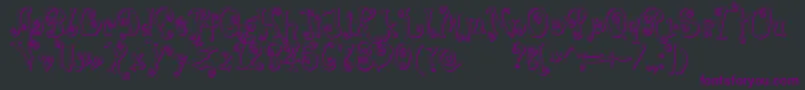 Czcionka CoprsscriptShadow – fioletowe czcionki na czarnym tle