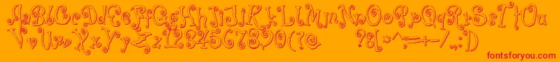 CoprsscriptShadow Font – Red Fonts on Orange Background