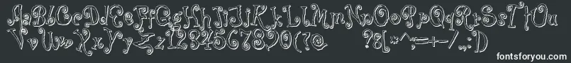 Шрифт CoprsscriptShadow – белые шрифты на чёрном фоне