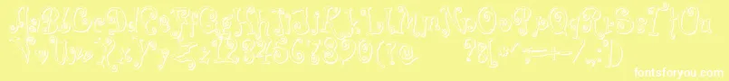 CoprsscriptShadow-Schriftart – Weiße Schriften auf gelbem Hintergrund