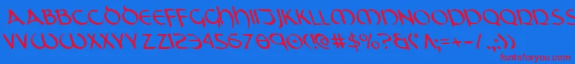 Tristraml Font – Red Fonts on Blue Background