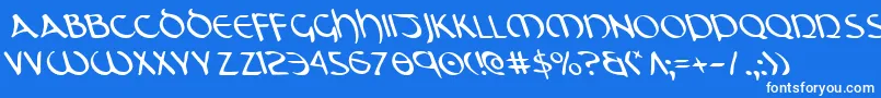 Tristraml Font – White Fonts on Blue Background