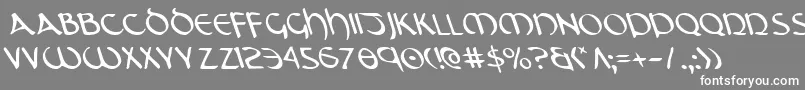 フォントTristraml – 灰色の背景に白い文字