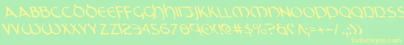 Tristraml Font – Yellow Fonts on Green Background