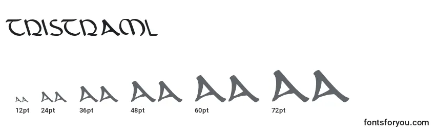 Größen der Schriftart Tristraml