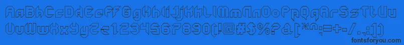 GetaroboClosedoutline Font – Black Fonts on Blue Background