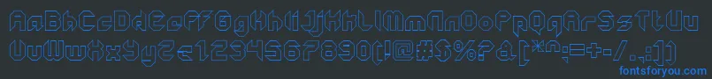 GetaroboClosedoutline Font – Blue Fonts on Black Background
