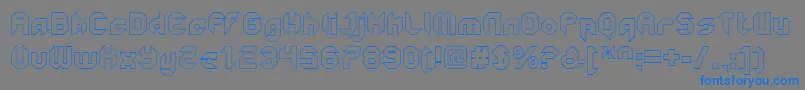 GetaroboClosedoutline-Schriftart – Blaue Schriften auf grauem Hintergrund