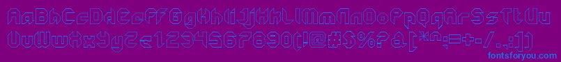 Шрифт GetaroboClosedoutline – синие шрифты на фиолетовом фоне