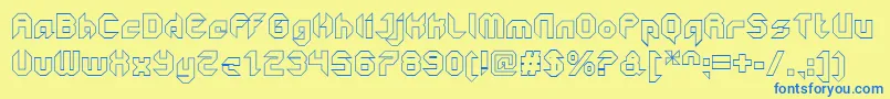 GetaroboClosedoutline Font – Blue Fonts on Yellow Background