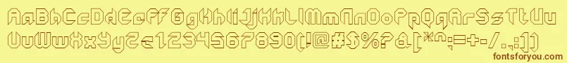 GetaroboClosedoutline Font – Brown Fonts on Yellow Background