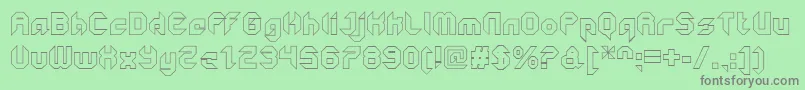 GetaroboClosedoutline-Schriftart – Graue Schriften auf grünem Hintergrund
