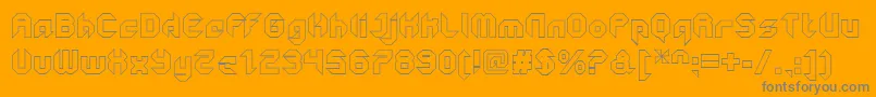 Saiba mais sobre a fonte GetaroboClosedoutline Fonte GetaroboClosedoutline – fontes cinzas em um fundo laranja