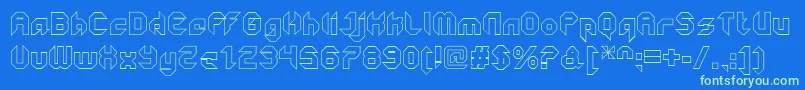 GetaroboClosedoutline Font – Green Fonts on Blue Background