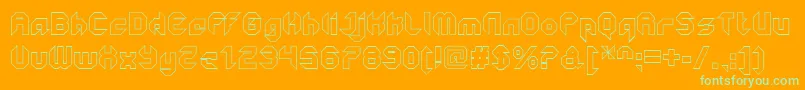 GetaroboClosedoutline Font – Green Fonts on Orange Background
