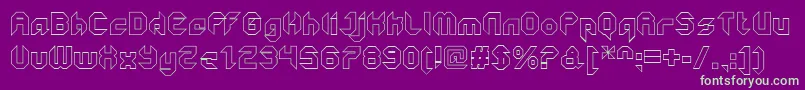 GetaroboClosedoutline Font – Green Fonts on Purple Background