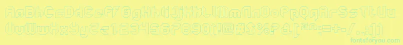 GetaroboClosedoutline Font – Green Fonts on Yellow Background