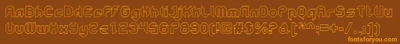 GetaroboClosedoutline Font – Orange Fonts on Brown Background