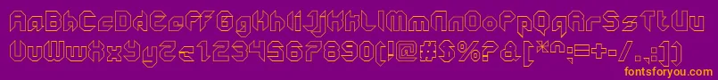 GetaroboClosedoutline Font – Orange Fonts on Purple Background