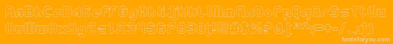 GetaroboClosedoutline-Schriftart – Rosa Schriften auf orangefarbenem Hintergrund