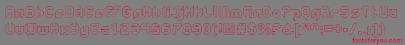 GetaroboClosedoutline Font – Red Fonts on Gray Background