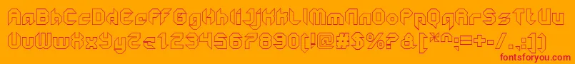 GetaroboClosedoutline Font – Red Fonts on Orange Background