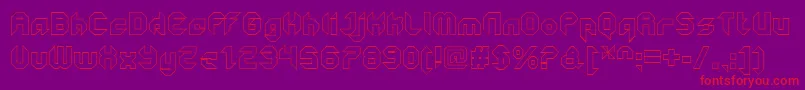 GetaroboClosedoutline-Schriftart – Rote Schriften auf violettem Hintergrund