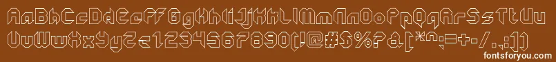 GetaroboClosedoutline Font – White Fonts on Brown Background