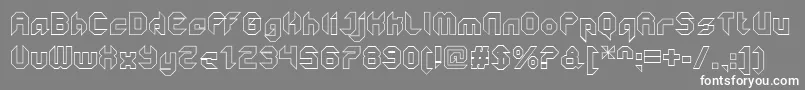 フォントGetaroboClosedoutline – 灰色の背景に白い文字