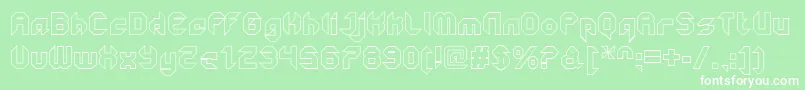 Шрифт GetaroboClosedoutline – белые шрифты на зелёном фоне
