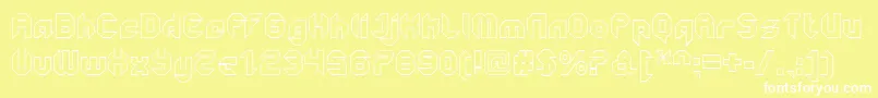 GetaroboClosedoutline Font – White Fonts on Yellow Background