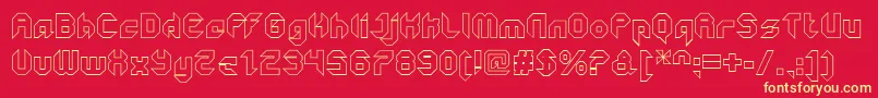 GetaroboClosedoutline Font – Yellow Fonts on Red Background