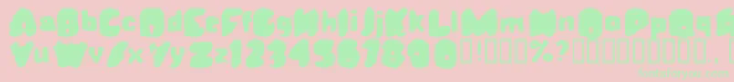 Rusty Font – Green Fonts on Pink Background
