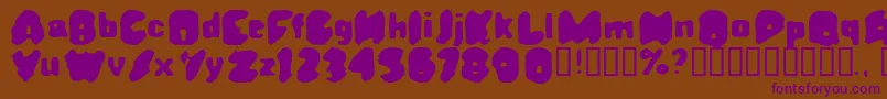 Rusty Font – Purple Fonts on Brown Background