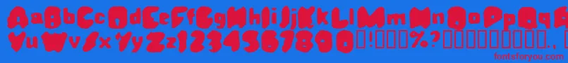 Rusty-fontti – punaiset fontit sinisellä taustalla
