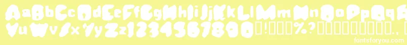 Rusty Font – White Fonts on Yellow Background