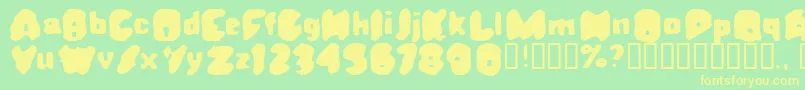 Rusty Font – Yellow Fonts on Green Background