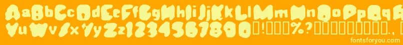 Rusty-fontti – keltaiset fontit oranssilla taustalla