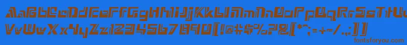 フォントGeVortex – 茶色の文字が青い背景にあります。