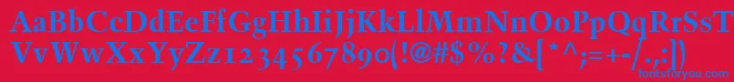 BlackfordOldstyleSsiBoldOldStyleFigures Font – Blue Fonts on Red Background