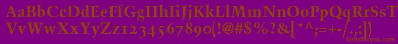 BlackfordOldstyleSsiBoldOldStyleFigures Font – Brown Fonts on Purple Background