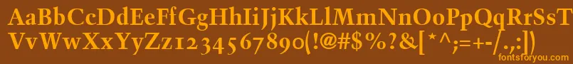 BlackfordOldstyleSsiBoldOldStyleFigures Font – Orange Fonts on Brown Background