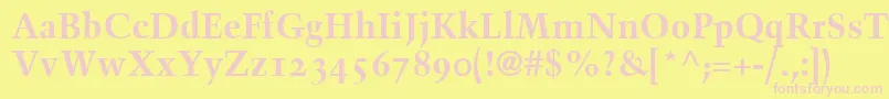 BlackfordOldstyleSsiBoldOldStyleFigures Font – Pink Fonts on Yellow Background