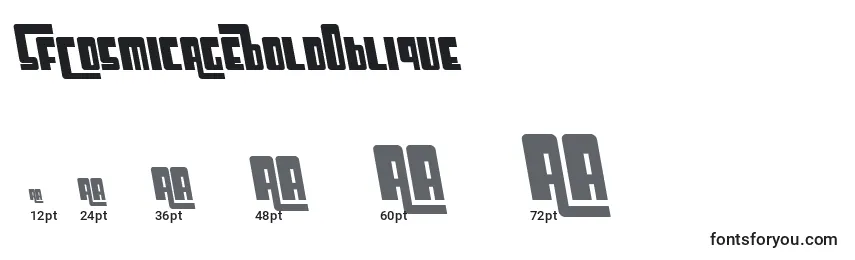 SfCosmicAgeBoldOblique Font Sizes