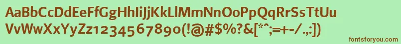 Beosans4 Font – Brown Fonts on Green Background
