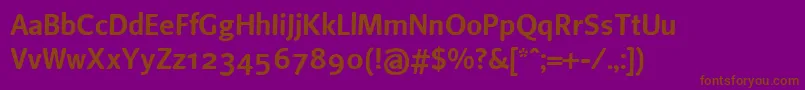 フォントBeosans4 – 紫色の背景に茶色のフォント