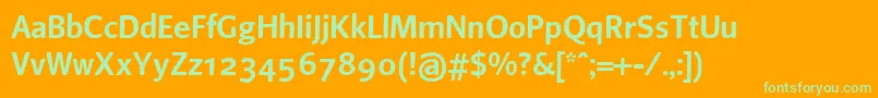 Beosans4 Font – Green Fonts on Orange Background