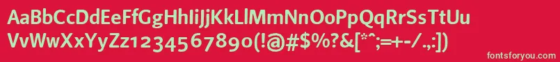 フォントBeosans4 – 赤い背景に緑の文字